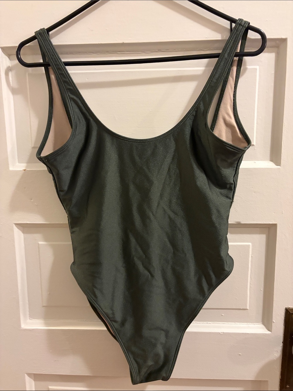 Women’s low cut Olive Green One-Piece Swimsuit